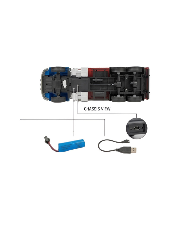 Remote Control Cargo Transport Semi Truck - 2.4GHz Remote Control Tractor Trailer with Lights Sound Rechargeable Battery Blue Red Freight Truck NX16585.