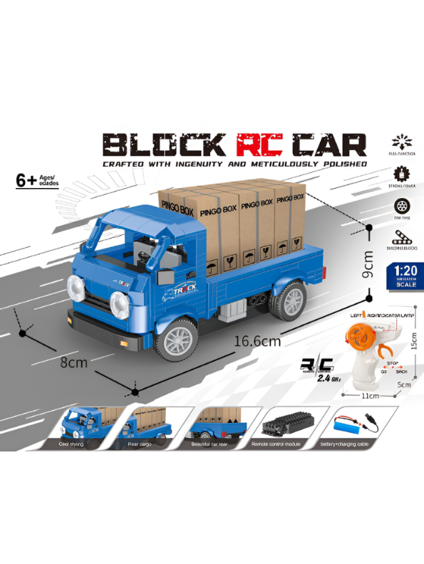 Remote Control Cargo Truck Building Blocks – Brick Vehicle Construction MD350