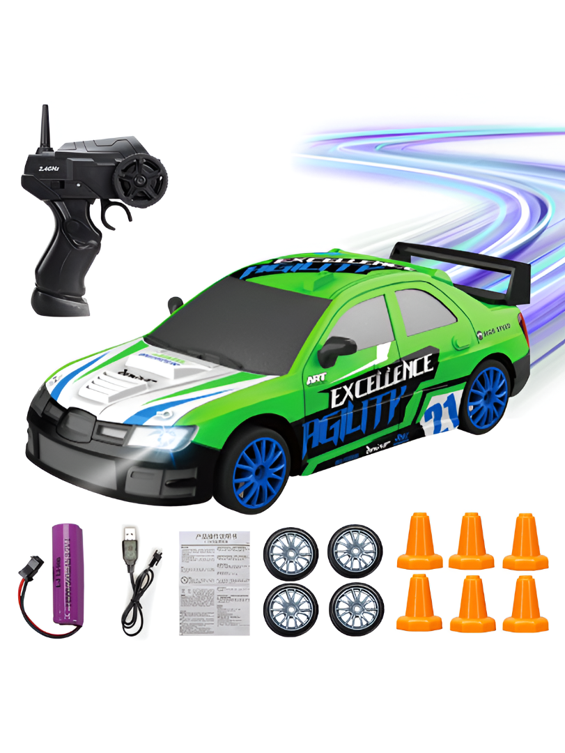 Remote Control Drift Car – 1:24 Scale 2.4GHz High-Speed RC Sports Racing Car with Drift Tires, Rechargeable Battery & Precision Steering for Kids TV6439