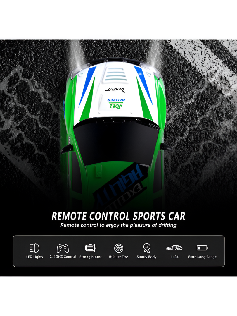 Remote Control Drift Car – 1:24 Scale 2.4GHz High-Speed RC Sports Racing Car with Drift Tires, Rechargeable Battery & Precision Steering for Kids TV6439