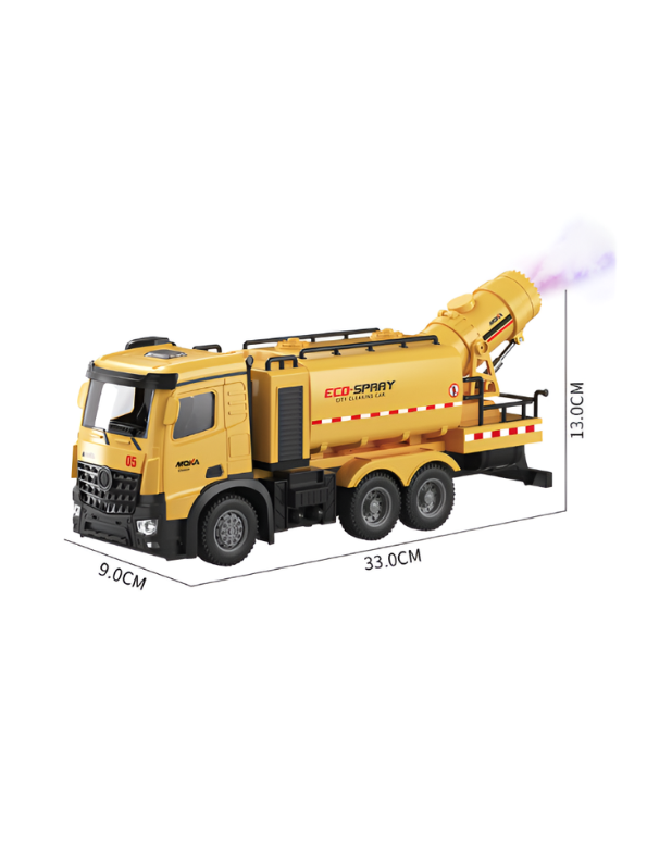 Remote Control Eco Spray Cleaning Truck – 2.4GHz RC City Sanitation Vehicle with Lights & Water Mist Spray TV5679.