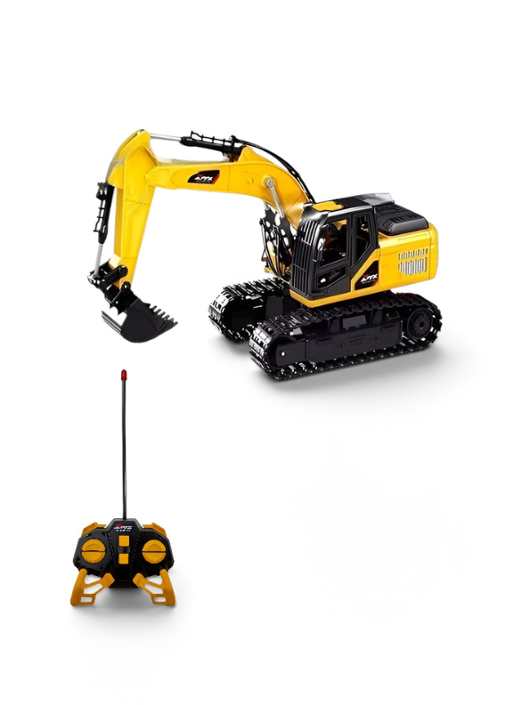 Remote Control Excavator Construction Digger Toy with Rechargeable Battery  Rotating Body TV4219