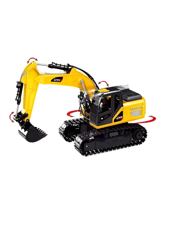 Remote Control Excavator Construction Digger Toy with Rechargeable Battery  Rotating Body TV4219