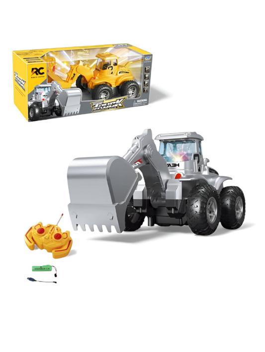 Remote Control Excavator Toy – Grey RC Construction Loader Truck for Kids LMI15828.