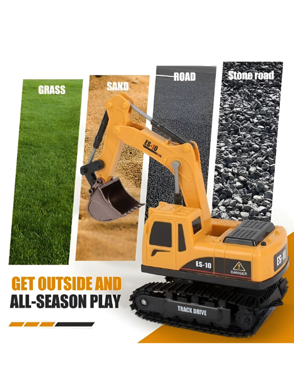 RC Excavator Toy – Remote Control Construction Digger Truck with Acrylic Display Case MD541