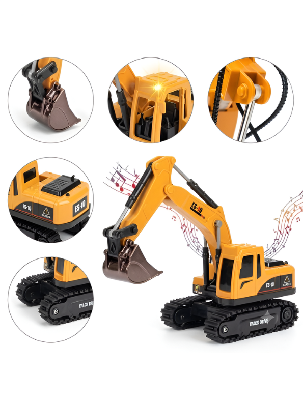 RC Excavator Toy – Remote Control Construction Digger Truck with Acrylic Display Case MD541