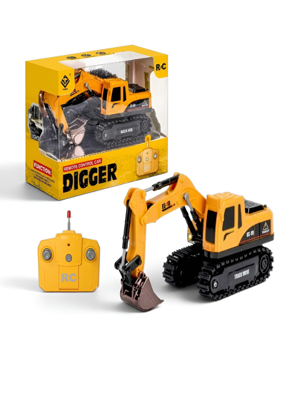 RC Excavator Toy – Remote Control Construction Digger Truck with Acrylic Display Case MD541