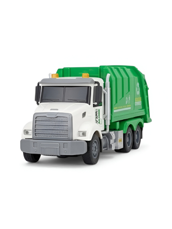Remote Control Garbage Truck Toy - Green Recycling Truck with Motorized Lifting Function NX16602.