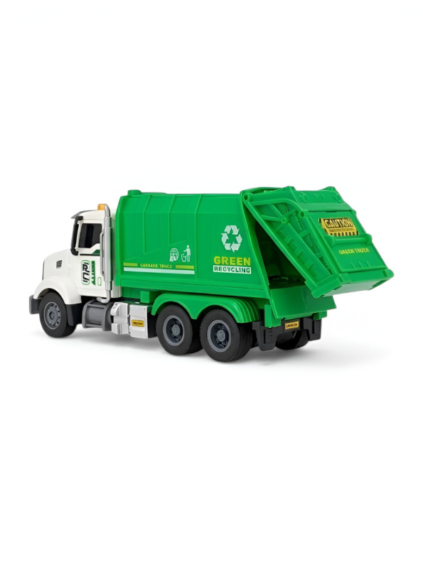 Remote Control Garbage Truck Toy - Green Recycling Truck with Motorized Lifting Function NX16602.