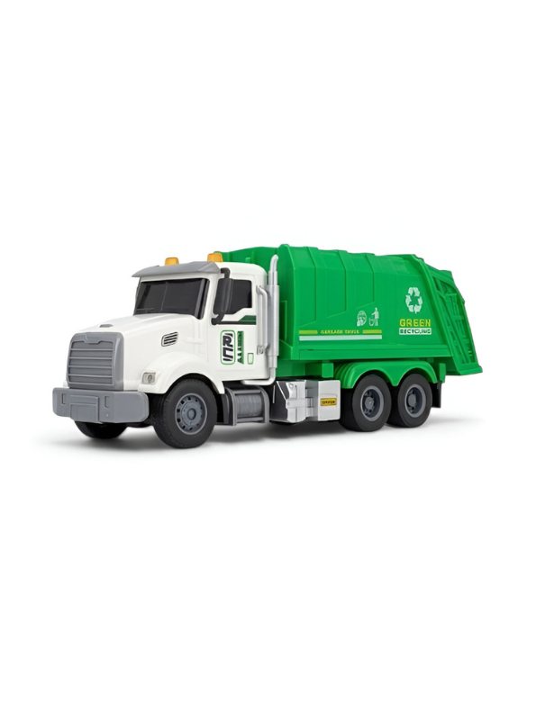 Remote Control Garbage Truck Toy - Green Recycling Truck with Motorized Lifting Function NX16602.