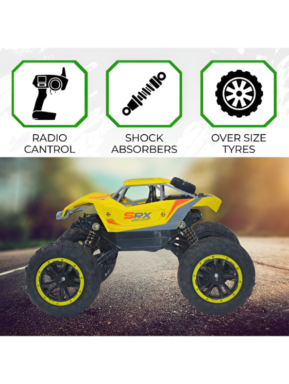 Remote Control Monster Truck – High-Speed Off-Road Rock Crawler Toy Yellow LMI15092.