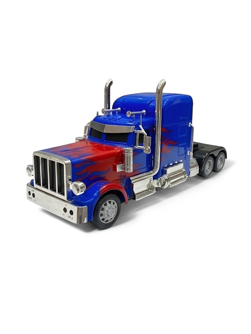 Remote Control Optimus Prime Style Truck Blue & Red Flame Semi-Truck Toy TV5933.