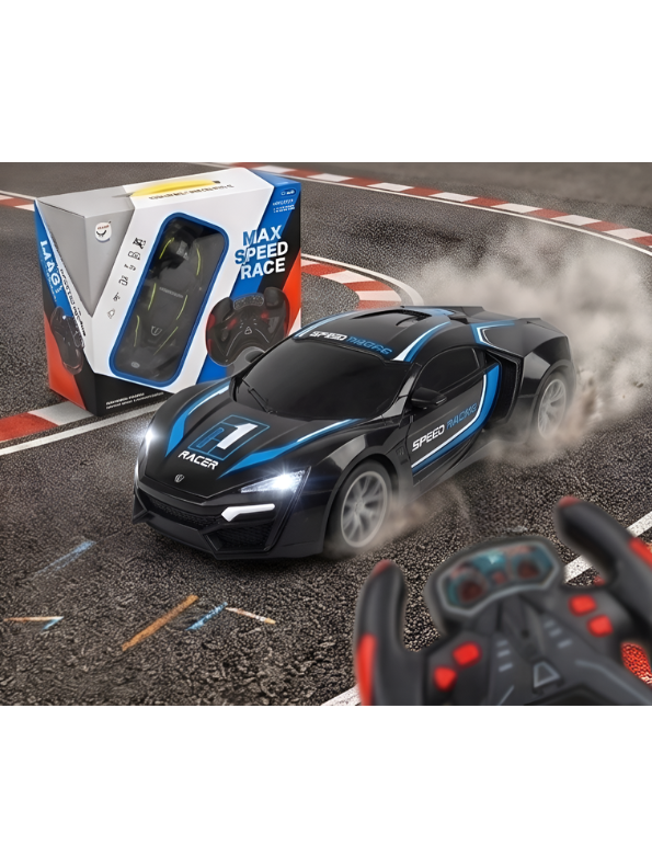 Remote Control Racing Car - High Speed RC Toy Car with Rechargeable Battery, Steering Remote & Working LED Headlights - Electric Drift Car for Kids TV4145