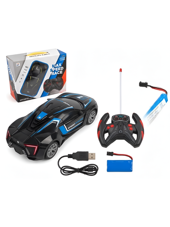 Remote Control Racing Car - High Speed RC Toy Car with Rechargeable Battery, Steering Remote & Working LED Headlights - Electric Drift Car for Kids TV4145