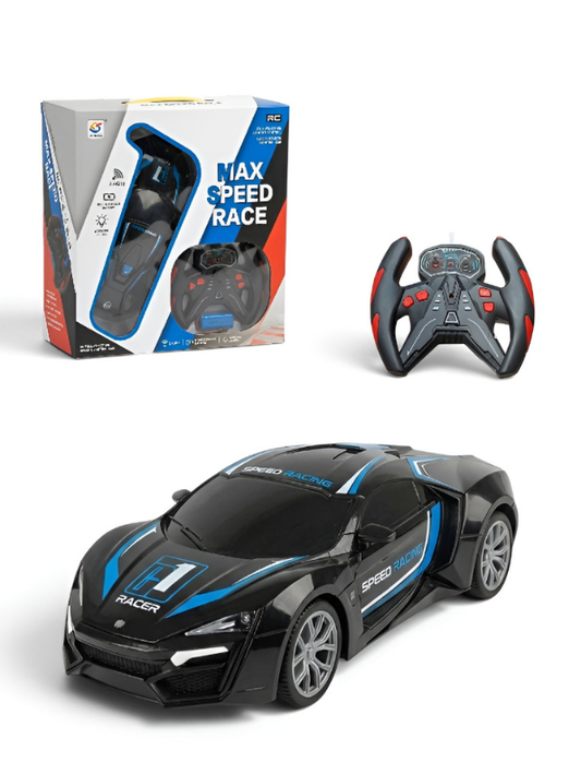 Remote Control Racing Car - High Speed RC Toy Car with Rechargeable Battery, Steering Remote & Working LED Headlights - Electric Drift Car for Kids TV4145