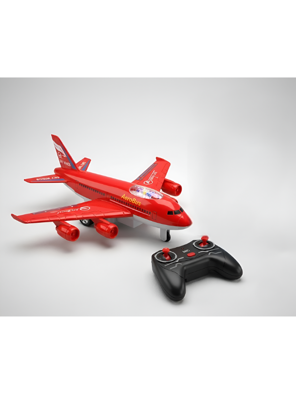 Remote Control Red Passenger Airplane – Toy Jet with LED Lights and Music TV227 .
