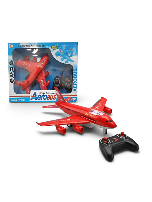 Remote Control Red Passenger Airplane – Toy Jet with LED Lights and Music TV227 .