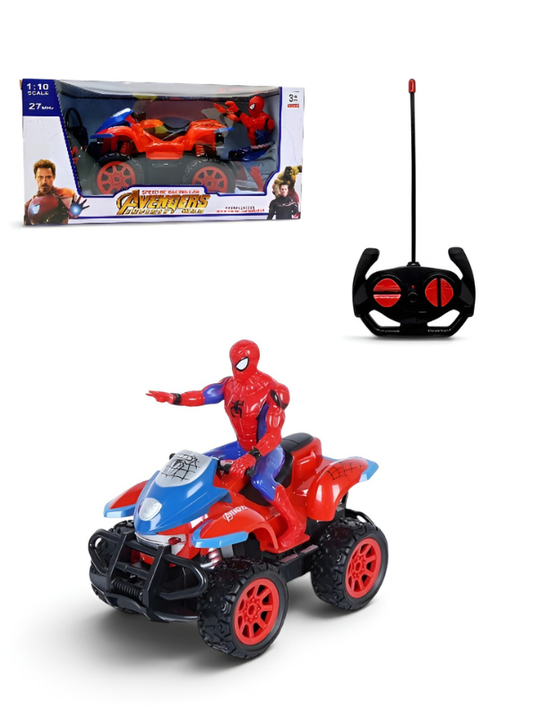 Remote Control Spider-Man ATV Quad Bike Toy for Kids – 1:10 Scale RC Superhero Racing Car with Wireless Remote, Avengers Themed Off-Road Toy Vehicle for Boys and Girls TV4669.