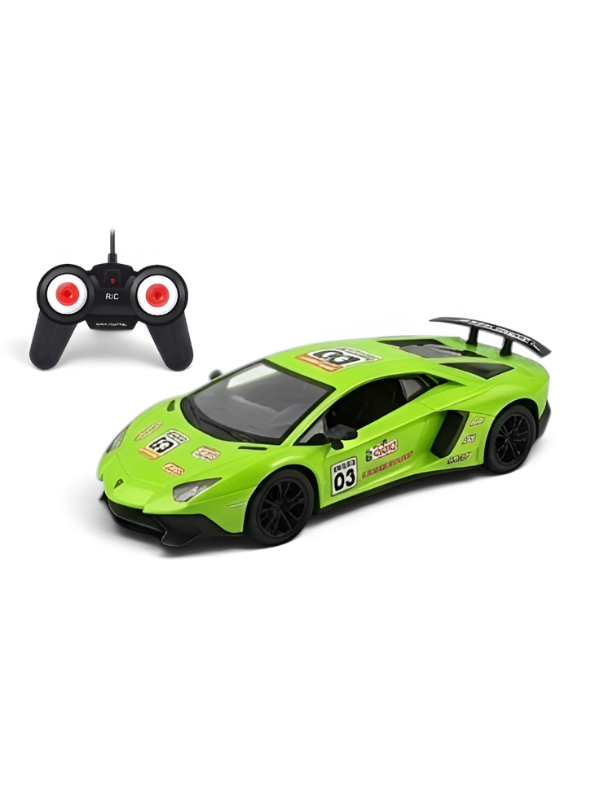 Remote Control Sport Car – Rechargeable Lime Green Racing Toy Car with Remote Controller, Batteries, and AC Charger – High-Speed RC Car Toy for Kids and Collectors LMI8905