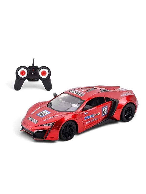 Remote Control Sport Car – Rechargeable Red Racing Toy Car with Remote Controller, Batteries, and AC Charger – High-Speed RC Car Toy for Kids and Collectors LMI8905