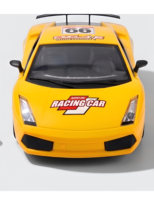 Remote Control Sport Car – Rechargeable Yellow Racing Toy Car with Remote Controller, Batteries, and AC Charger – High-Speed RC Car Toy for Kids and Collectors LMI8905