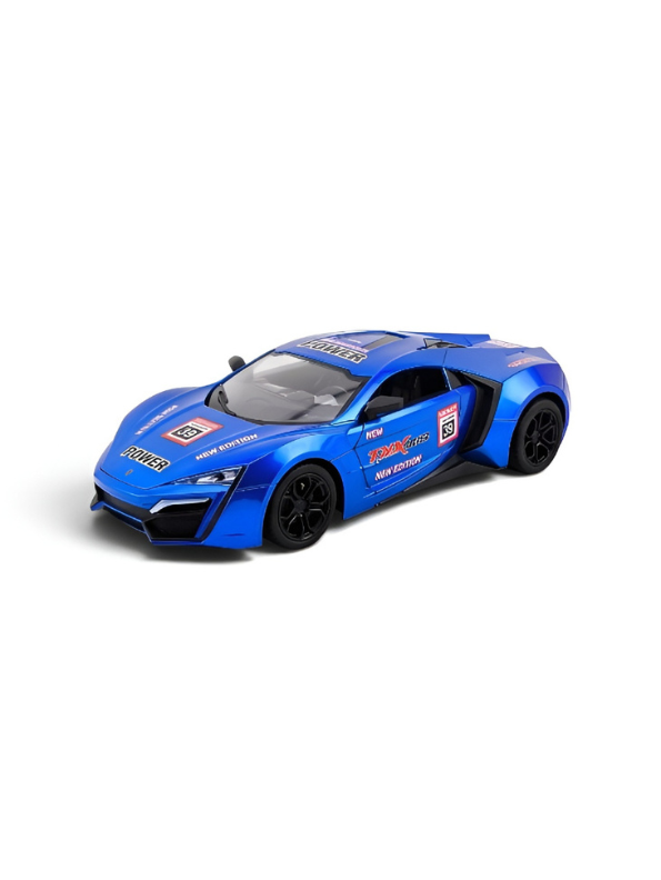 Remote Control Sport Car – Rechargeable Blue Racing Toy Car with Remote Controller, Batteries, and AC Charger – High-Speed RC Car Toy for Kids and Collectors LMI8905
