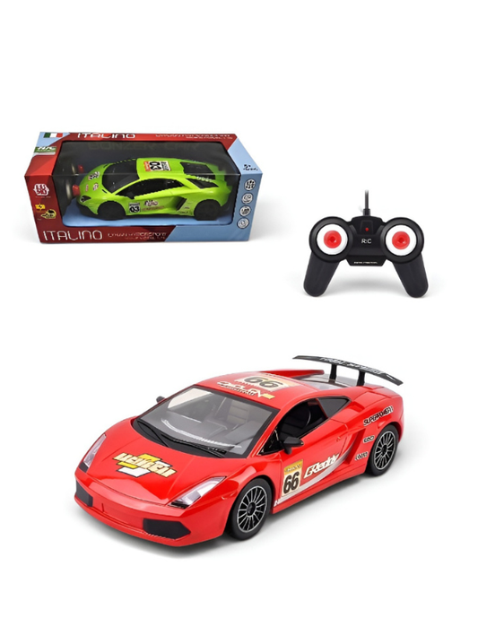 Remote Control Sport Car – Rechargeable Red Racing Toy Car with Remote Controller, Batteries, and AC Charger – High-Speed RC Car Toy for Kids and Collectors LMI8905