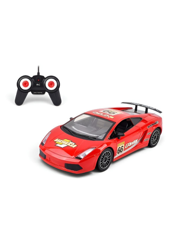 Remote Control Sport Car – Rechargeable Red Racing Toy Car with Remote Controller, Batteries, and AC Charger – High-Speed RC Car Toy for Kids and Collectors LMI8905