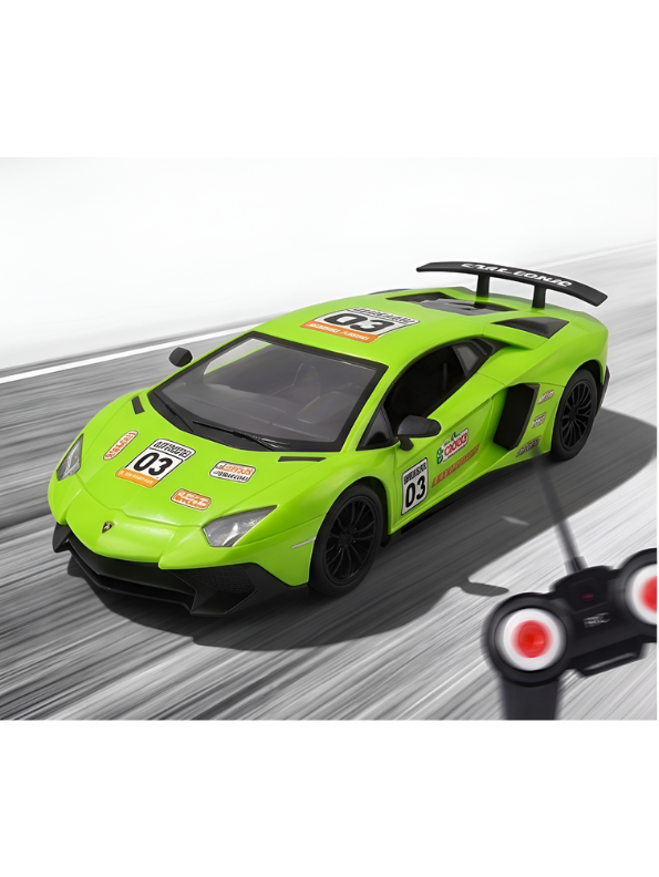 Remote Control Sport Car – Rechargeable Lime Green Racing Toy Car with Remote Controller, Batteries, and AC Charger – High-Speed RC Car Toy for Kids and Collectors LMI8905