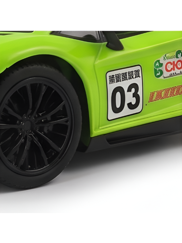 Remote Control Sport Car – Rechargeable Lime Green Racing Toy Car with Remote Controller, Batteries, and AC Charger – High-Speed RC Car Toy for Kids and Collectors LMI8905
