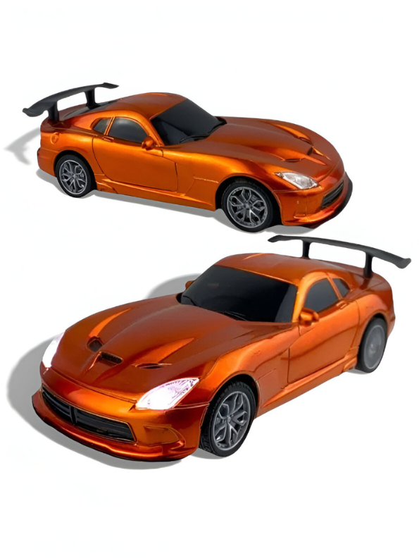 Remote Control Super Sport Racing Car with Steering Wheel Controller – High-Speed RC Toy in Metallic Orange Finish for Kids & Adults MD2244