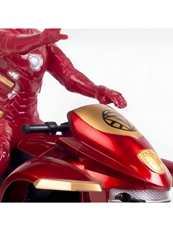 Remote Control Superhero All-Terrain Quad Bike | 1:10 Scale Red & Gold Armor Hero RC Racing ATV Toy with LED Lights and Wireless Controller TV4669.