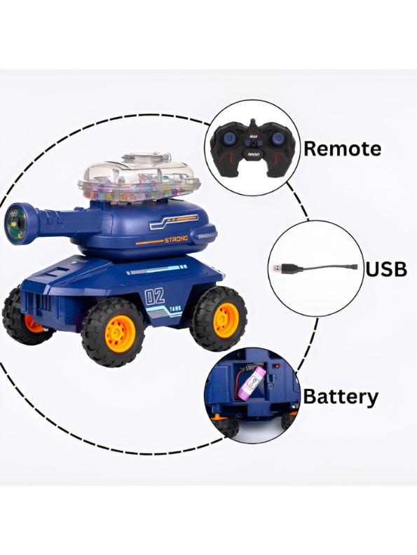 Remote Control Tank Toy – Water Bullet Shooting RC Tank with LED Lights TV4873.