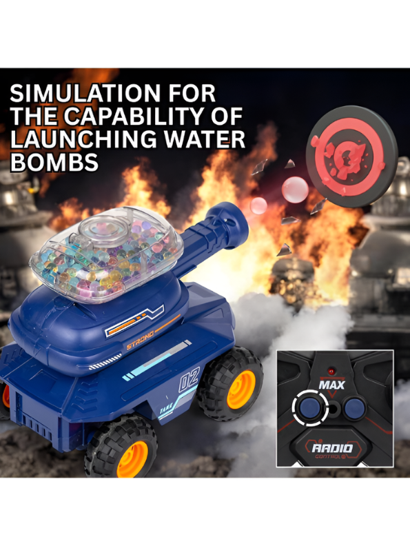 Remote Control Tank Toy – Water Bullet Shooting RC Tank with LED Lights TV4873.
