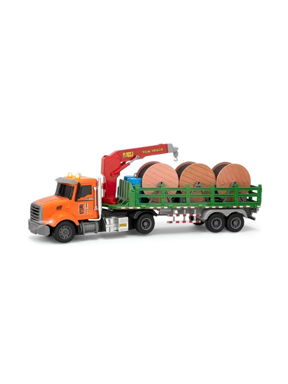 Remote Control Tow Truck with Crane – 2.4GHz RC Flatbed Trailer Toy NX16433.