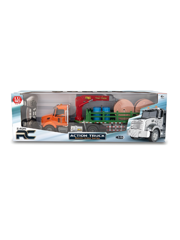 Remote Control Tow Truck with Crane – 2.4GHz RC Flatbed Trailer Toy NX16433.