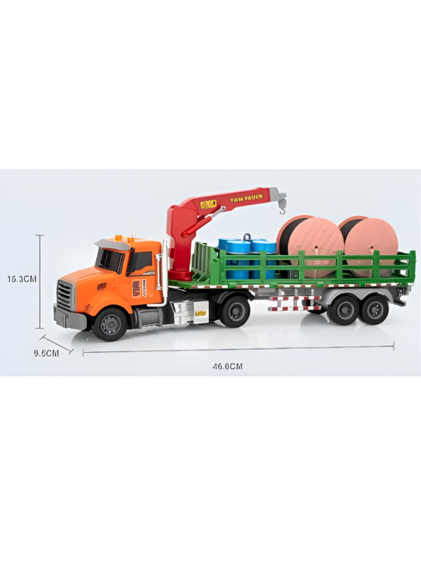 Remote Control Tow Truck with Crane – 2.4GHz RC Flatbed Trailer Toy NX16433.