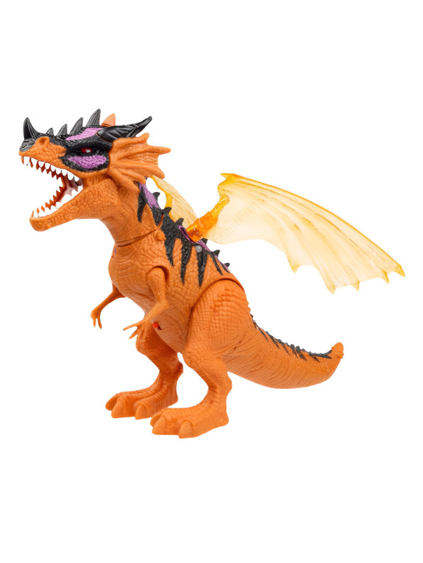 Remote Control Walking Dinosaur Toy for Kids – 2.4GHz RC Dragon with Mist Water Spray, LED Light-Up Wings & Roaring Sound Effects LMI10416