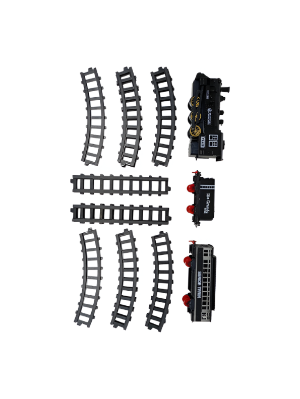 Retro Classic Steam Train Set - Battery Operated Locomotive, Coal Car & Passenger Coach NX15103.