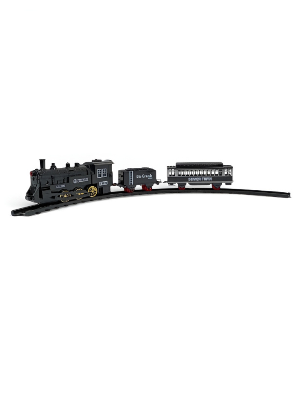 Retro Classic Steam Train Set - Battery Operated Locomotive, Coal Car & Passenger Coach NX15103.