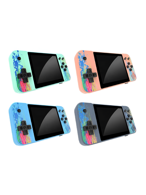 Retro Handheld Game Console – 3.5-Inch Portable Player with Classic Games, Splash Art Design, Rechargeable Pink LMI13030.