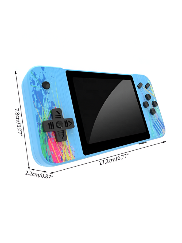 Retro Handheld Game Console – 3.5-Inch Portable Player with Classic Games, Splash Art Design, Rechargeable Pink LMI13030.