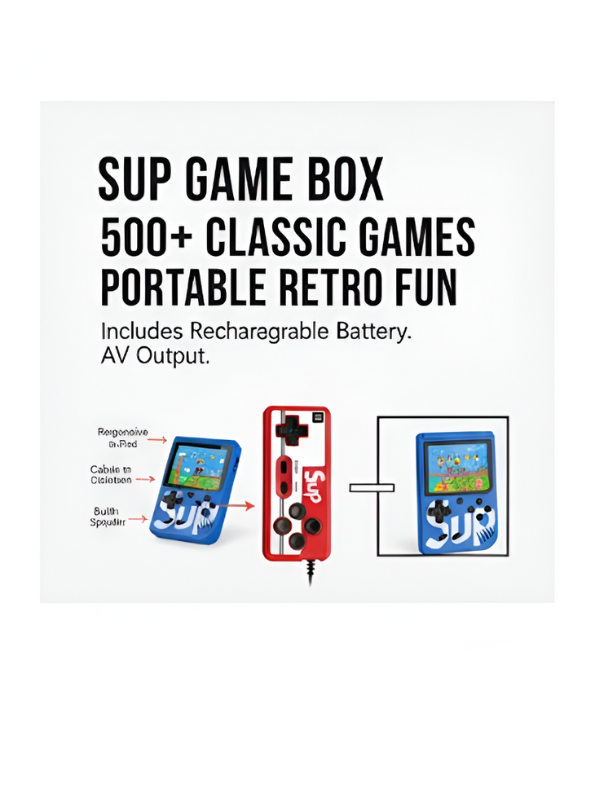 Retro Handheld Game Console 400 Games – Portable Mini Console with 2-Player & TV Support LMI12302.