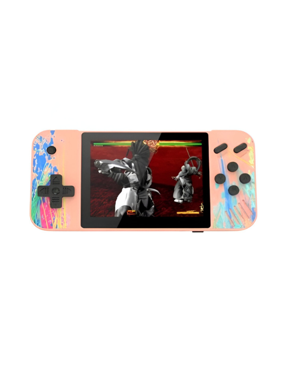 Retro Handheld Game Console – 3.5-Inch Portable Player with Classic Games, Splash Art Design, Rechargeable Pink LMI13030.