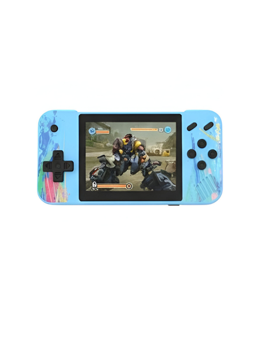 Retro Handheld Game Console – 3.5-Inch Portable Player with Classic Games, Splash Art Design, Rechargeable Blue LMI13030.