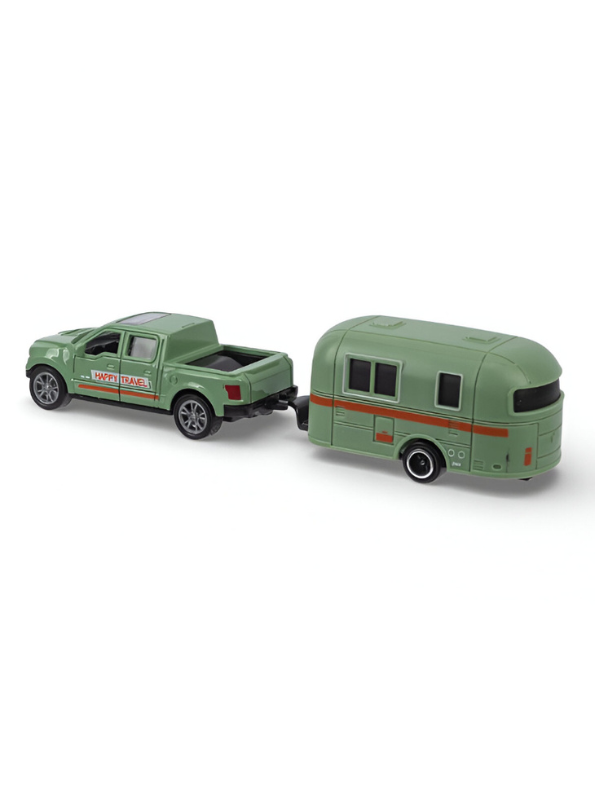 Retro Pickup Truck & Travel Trailer Toy – Adventure Camper Playset for Kids.
