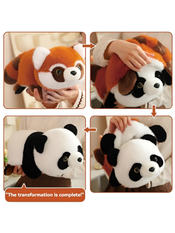 Reversible Red Panda & Giant Panda Plush – 2-in-1 Flip Stuffed Animal Toy ST15159.