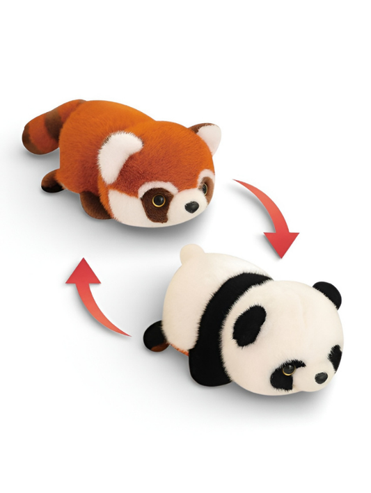 Reversible Red Panda & Giant Panda Plush – 2-in-1 Flip Stuffed Animal Toy ST15159.