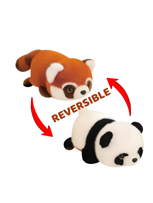 Reversible Red Panda & Giant Panda Plush – 2-in-1 Flip Stuffed Animal Toy ST15159.