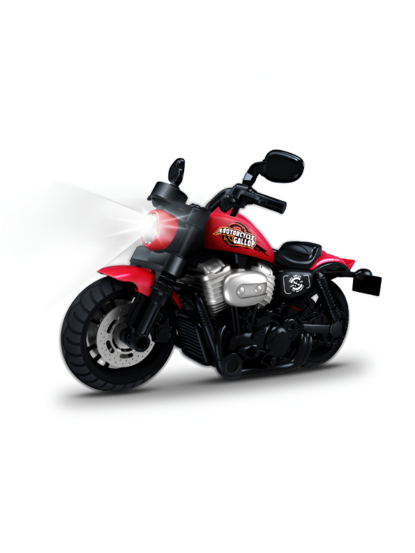 RoadRider - Diecast Motorcycle Toy with Pull Back Action, Lights & Sound Scale 1:10 - LMI15135.